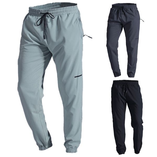 

men casual sports jogger pants 2020 gym outdoor stretchy quick dry sweatpants drawstring waist slim tapered trousers with pocket, Black