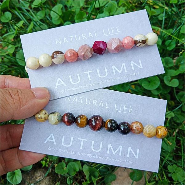 

neovivi wish paper card natural stone beaded bracelets fashion women jewelry chakra bracelet with irregular bead tiger eye stone, Black