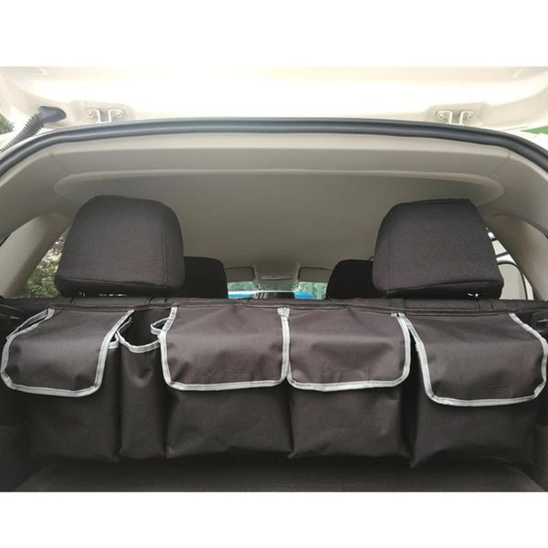 

car trunk organizer adjustable backseat storage bag net high capacity multi-use oxford automobile seat back organizers