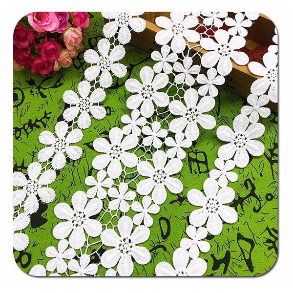 

snowflake novelty lace fabric double row plum blossom diy lace accessories milk silk black white clothing materials fabric