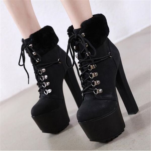 

bbzai new pattern europe and america women's boots 16.5cm high-heeled waterproof 7cm nightclub comfort fashion show usa 3-8 9, Black