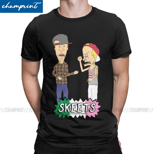 

men's skeets t shirt beavis and butthead 90s funny music cartoon bb clothing funny round neck tee shirt summer t-shirts