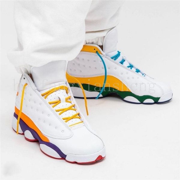 

13s jumpman basketball shoes for men fiba bulls punch 13 flint wolf grey mens sports shoes 7-13