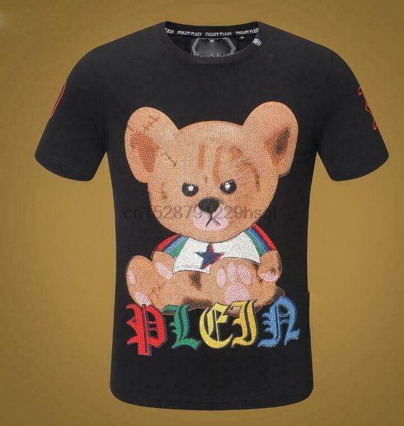 

мода мужчины медведь дизайн круглый шеи хлопок tee повседневный короткие футболки m-xxl тенниска men 2019 new