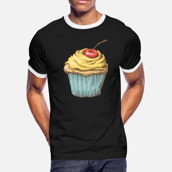 

cupcake t shirt men character 100% cotton s-3xl kawaii anti-wrinkle comfortable spring autumn vintage shirt