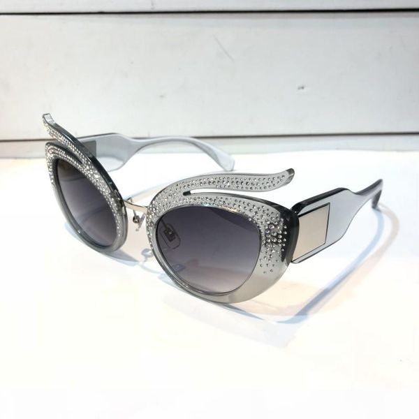 

luxury smu04 sunglasses for women designer popular cat eyes frame 04 sunglasses crystal metarial fashion women style come with pink case, White;black