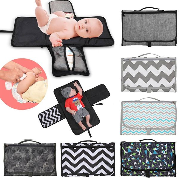 

portable foldable nappy change mat waterproof tpe diaper baby changing kit for home travel outside storage bag baby floor mat