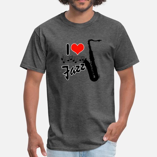

i love jazz с саксофон тенниска мужчины designs майка шеи экипажа письмо сумасшедшая смешные весна осень оригинал рубашка