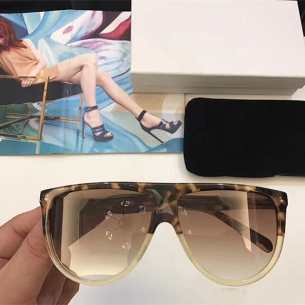 

sunglasses vintage audrey fashion women brand designer cl41435 big frame flap oversized leopard pc plank frame material with case, White;black