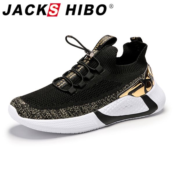 

jackshibo summer breathable casual shoes for men comfortable walking shoes male lightweight sneakers men running footwear, Black