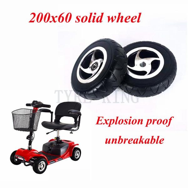 

8-inch wheel electric scooter solid non pneumatic tire 200x60 with keyway and bearing aluminum hub