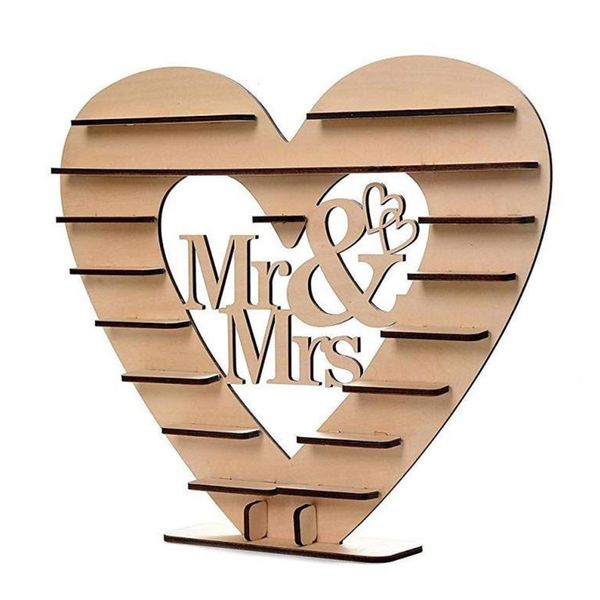 

bar heart shape chocolate holder ornaments decoration display stand wooden diy