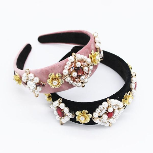 

baroque headband designer jewelry fashion wedding hair accessories pearl headbands metal star ornament hairband fall accessories, Golden;silver