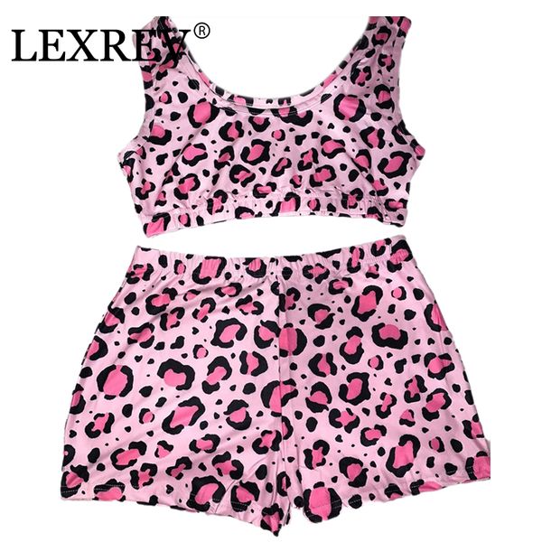 

women spaghetti strap crop and shorts leopard print sleepwear pijama nightwear pajamas set for women pyjama femme, Black;white