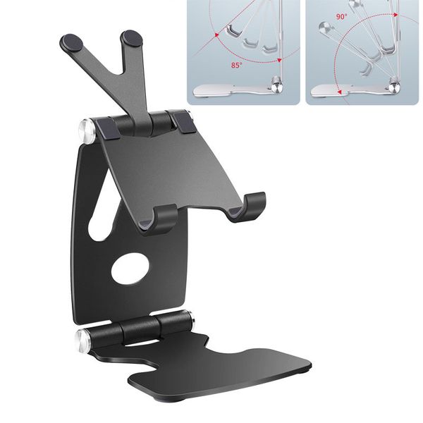 

cell phone stand for desk, damipow adjustable cellphone holder [fully foldable], anti-slip base and scalable support compatible with 4-13&qu