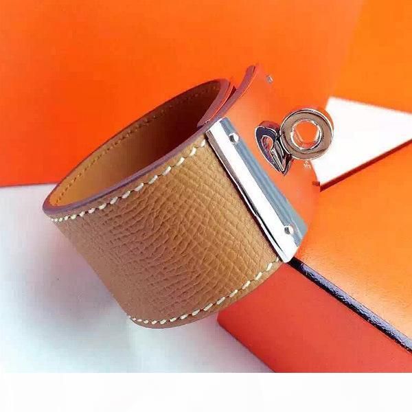 

jewelry wholesale h swiveling button wide leather bracelet h - letter hand chain fashion hand - style leather bracelet, Black