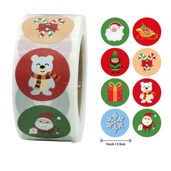 

500pcs christmas stickers santa snowflake adhesive label stickers diy biscuit gift baking business packaging stickers stationery