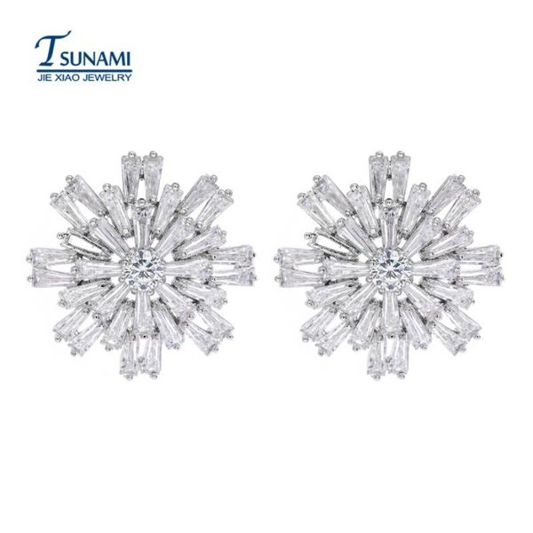 

stud luxury earrings zircon for women/girls wedding parties er-116, Golden;silver
