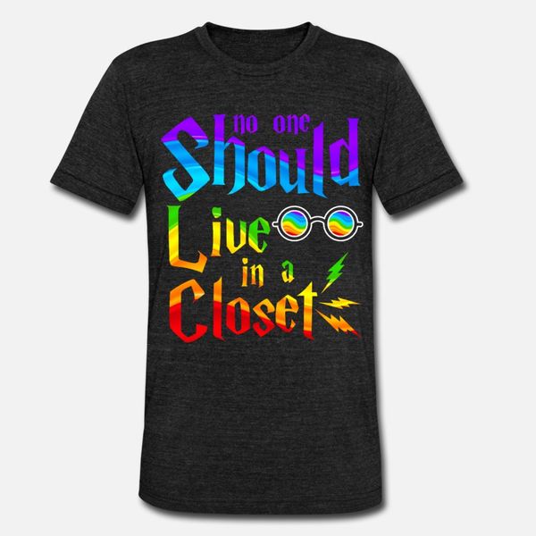 

no one should live in a closet lgbt pride month t shirt men create cotton o-neck vintage anti-wrinkle comical spring autumn novelty shirt