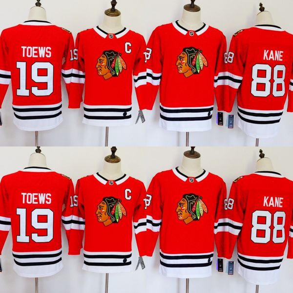 

chicago blackhawks jerseys 88 patrick kane jerseys 19 jonathan toews blank home red kids ice hockey jersey men women youth ladies boys girls, Black;red