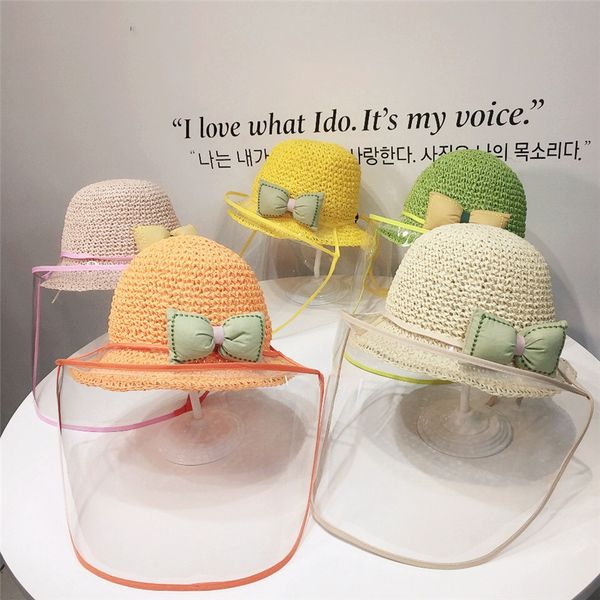 

2020 new protective straw hat kids tpu protective hat anti-spitting sun cap child outdoor panama beach for boys girl, Blue;gray