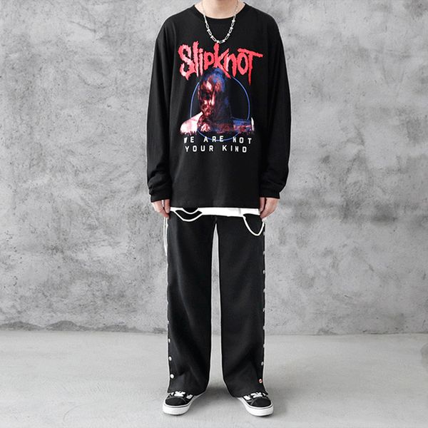 

2020 heavy washed t shirts print men long sleeve hip hop oversized streetwear sweatshirt t-shirts, White;black