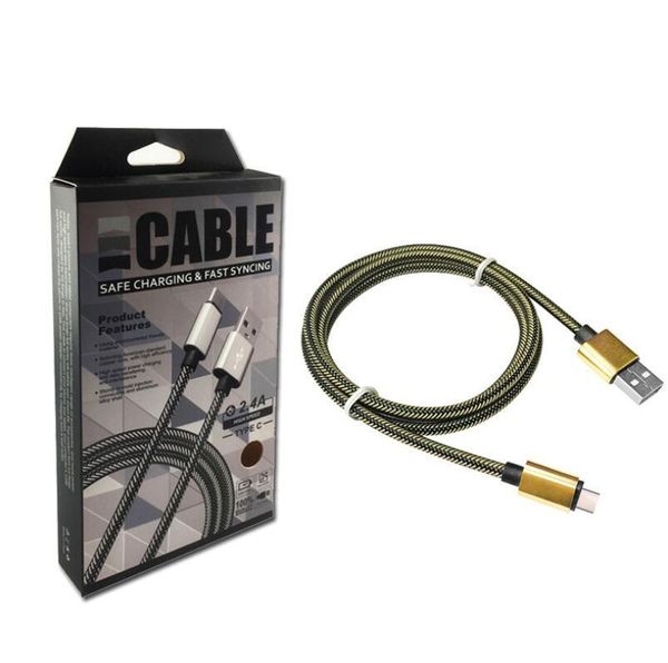 

type c cable nylon mesh braided micro usb fast charging cable 1m cables for smartphone android phone with retail box