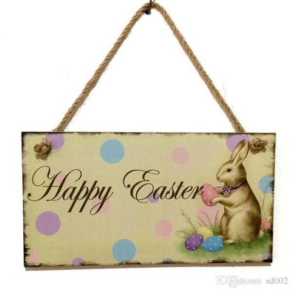 

household cartoon ornament cute rabbit pattern practical tag wooden happy easter hanging board easy carry small 8 5jm cc