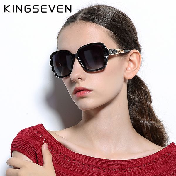 

kingseven sunglasses women gradient polarized diamond frame sun glasses for driving luxury lady shades eyewear accessories 7538, White;black