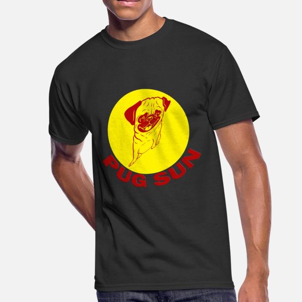 

pugsun dog t shirt men character short sleeve round neck natural interesting funny summer family shirt, White;black