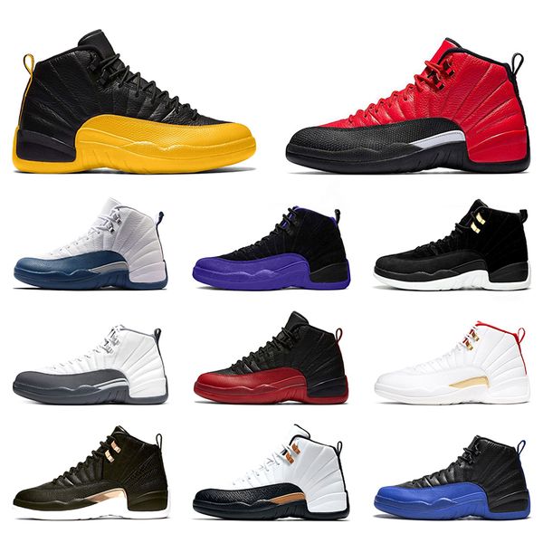 

new 12s basketball shoes university gold french blue dark concord mens trainers 12 men athletic sports sneakers size 40-47