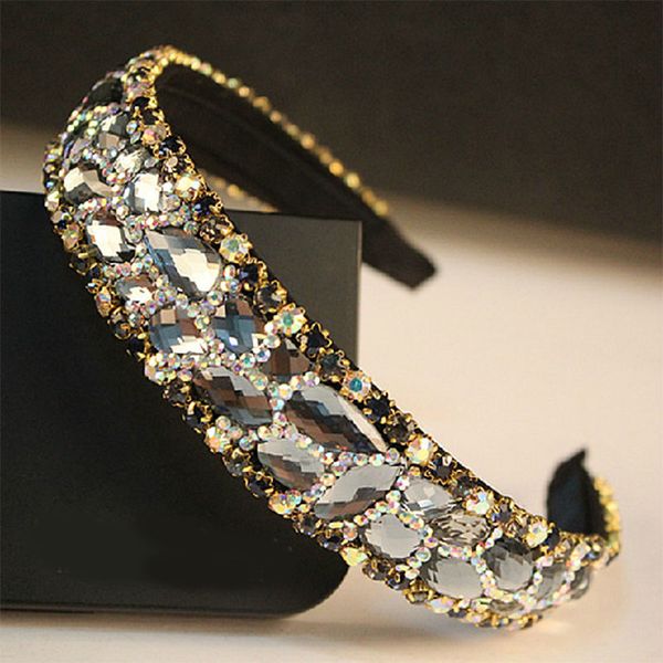 

wedding creative women headband ladies fashion new luxurious crystal diamond broad-sided headbands upscale hair accessories 2020