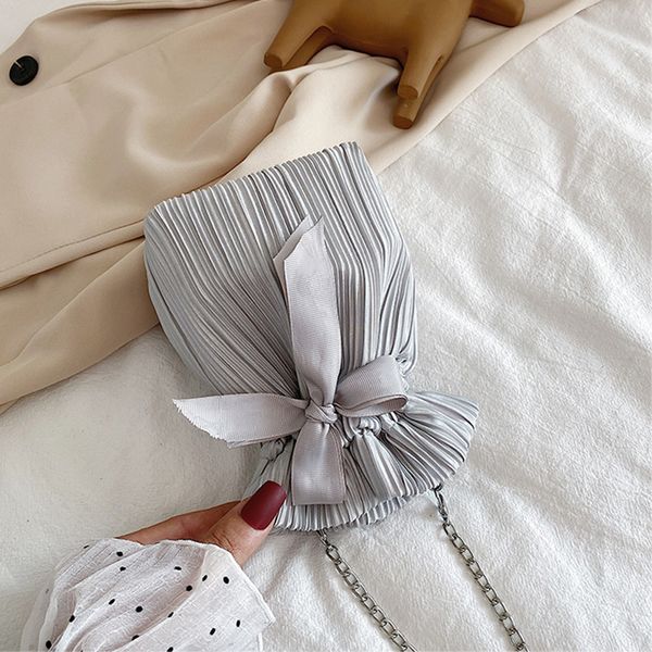 

bow design mini pu leather drawstring bucket bag crossbody bags for women 2020 fashion shoulder handbags female cross body bag