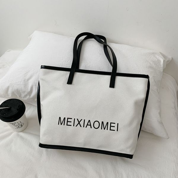 

female bag wild simple small bag portable harajuku canvas zipper sealing ins korean style messenger large-capacity wholesale