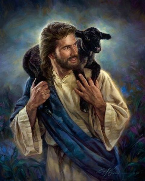 

nathan greene the good shepherd jesus black lamb sheep wall decor oil painting on canvas wall art canvas pictures 200825