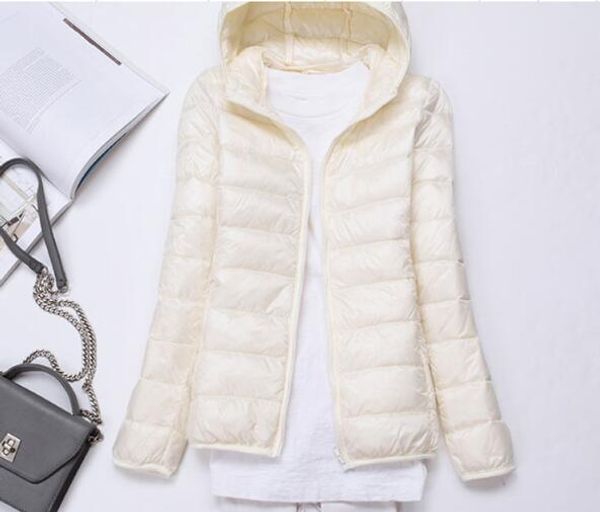 

2020 new super light women thin and thin collar hooded down jacket light and women slim slim, Black