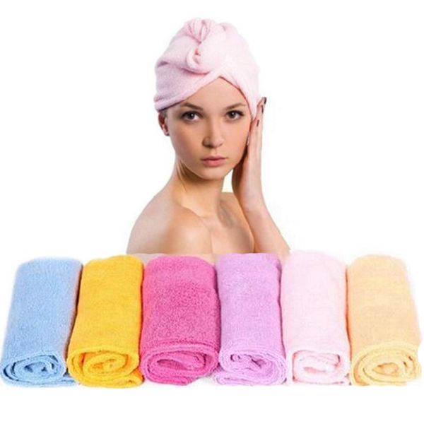 

microfiber bath towel hair dry quick drying lady bath towel soft shower cap hat for lady man turban head wrap bathing tools