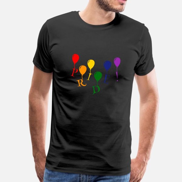 

pride balloons lgbt gay pride t shirt men knitted 100% cotton s-3xl natural famous building summer leisure shirt