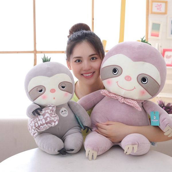

new 1pc 30-65cm sitting sloth plush toys creative stuffed animals doll sitting long baby mother kids birthday gift christmas y200723
