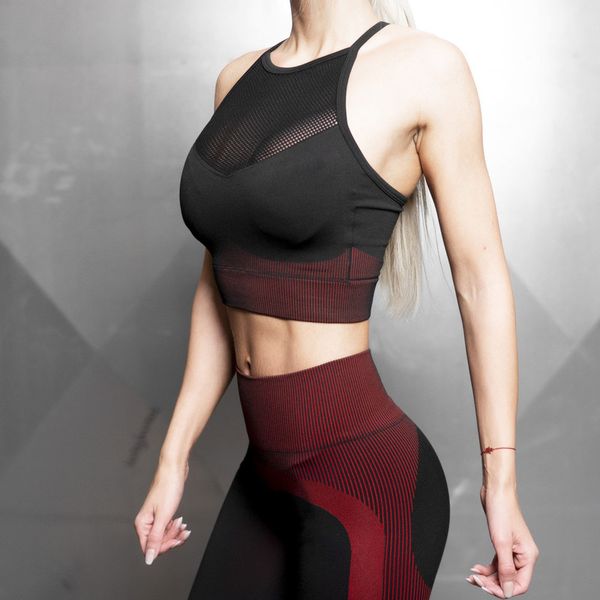 

woman yoga fitness seamless push up sport bra bh women's sports crop gym bras active wear sporty underwear, White;black