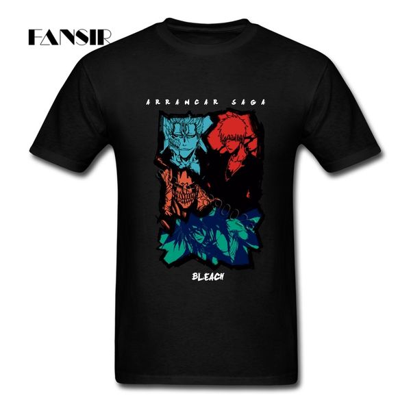 

classical t shirt men's short sleeve o neck ichigo kurosaki ulquiorra grimmjow hollow bleach group brand clothing men t-shirts