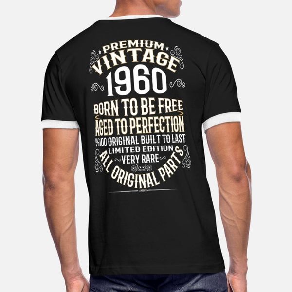 

премиум vintage 1960 тенниски мужчины печать футболочки плюс размер 3xl vintage cute мода весна тонкой рубашки