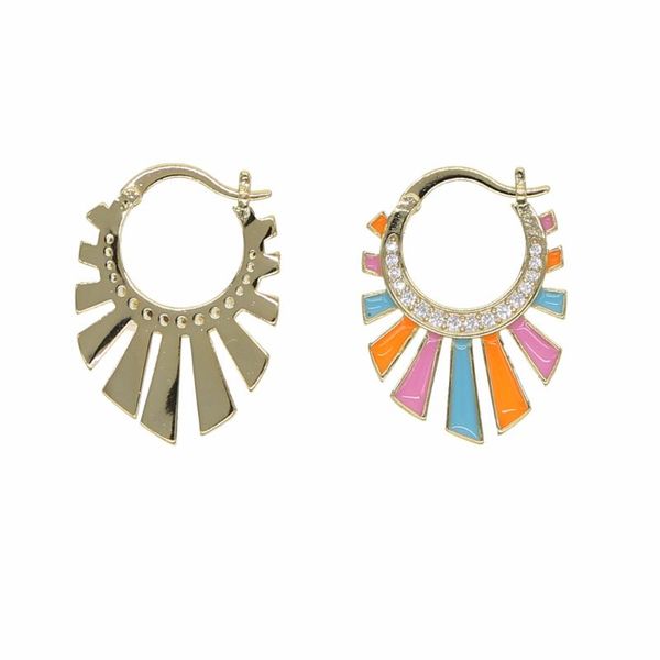 

tiny candy sweet enamel neon colors spike earrings for women rainbow jewelry with enamel wholesale r hoop earrings, Golden;silver