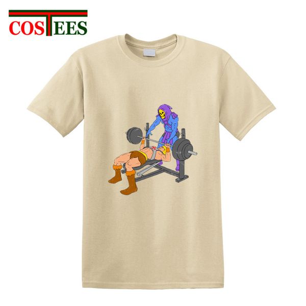 

parody gym buddies t shirt men skeletor weight lifting print t-shirt novelty muscle skeleton tee shirt 100% combed cotton tshirt