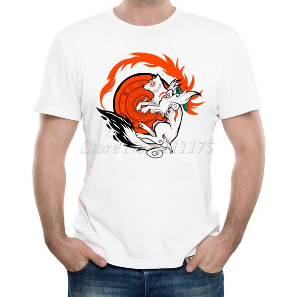 

new arrivals 2019 men's fashion white wolf goddess printed t shirt cool summer casual tee