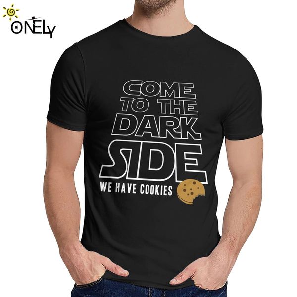 

графический печати dark side высказывание tops мужской cookie homme tee shirt for man soft natural cotton t shirt crewneck