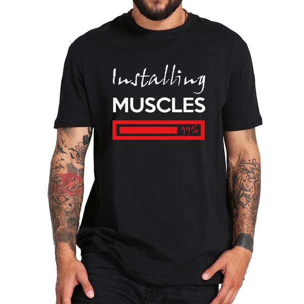 

графическая workout смешной t shirt установка мышцы gym fitness tee shirt eu размер 100% хлопка с коротким рукавом новизна camisetas