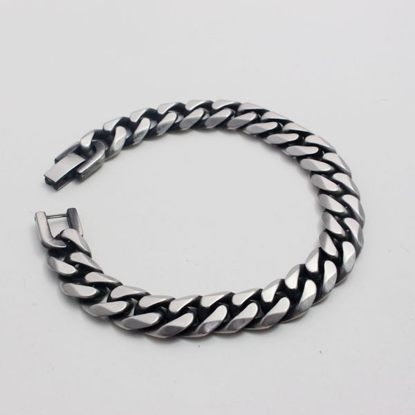 

2020 stainless steel men bracelet gifts mens chain cuban link accessories retro black rock charm simple bracelets chain on hand