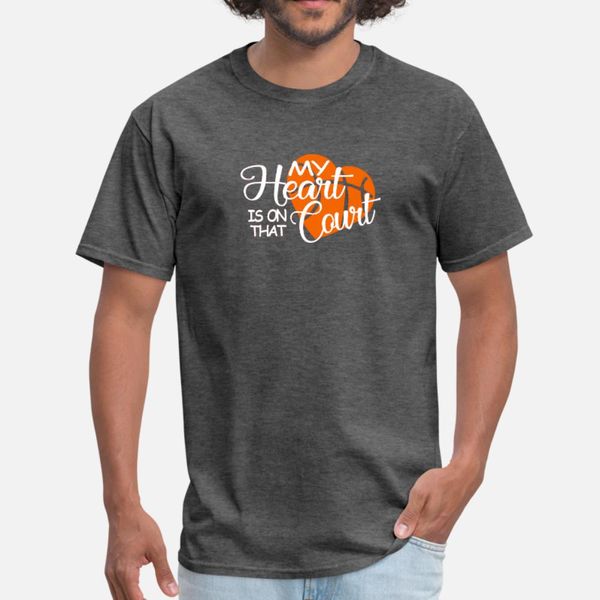 

my heart is on that court basketball mom t shirt men fit tee shirt s-xxxl outfit fit comfortable summer pattern shirt
