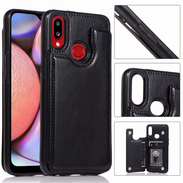 

pu leather bracket phone back case cover card slots double button for samsung galaxy a10 a40 a70 a10e a20e a10s a70s m10 100pcs/lot